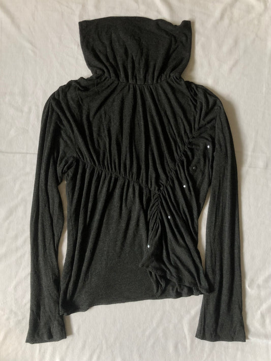 HaaT ISSEY MIYAKE Studded Sheer Ruched Top (sample item)