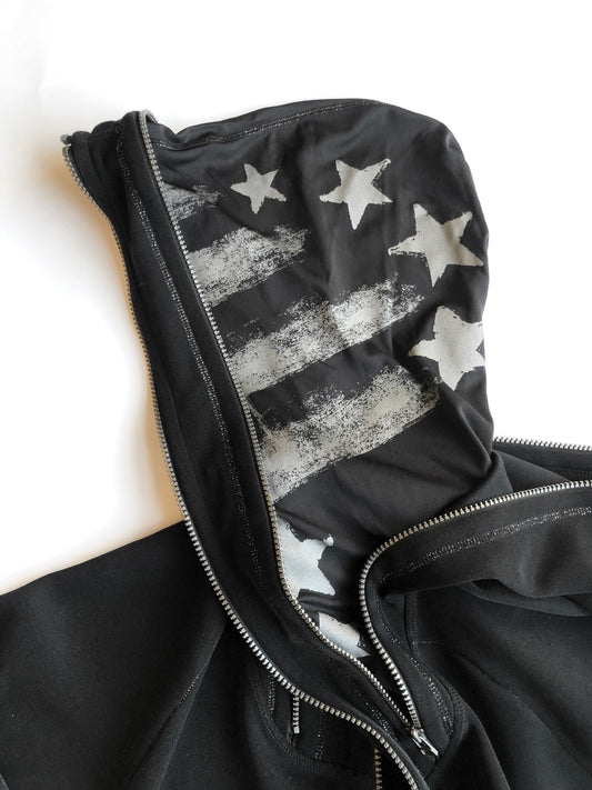 Marithé + François Girbaud Double Hood Zip-Up Hoodie