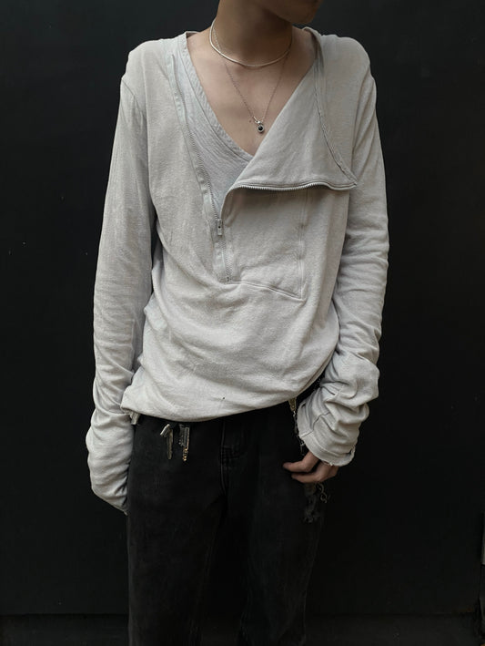 Black Barrett by Neil Barrett Long Sleeve Zip Top