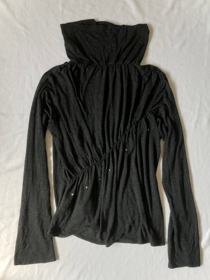 HaaT ISSEY MIYAKE Studded Sheer Ruched Top (sample item)