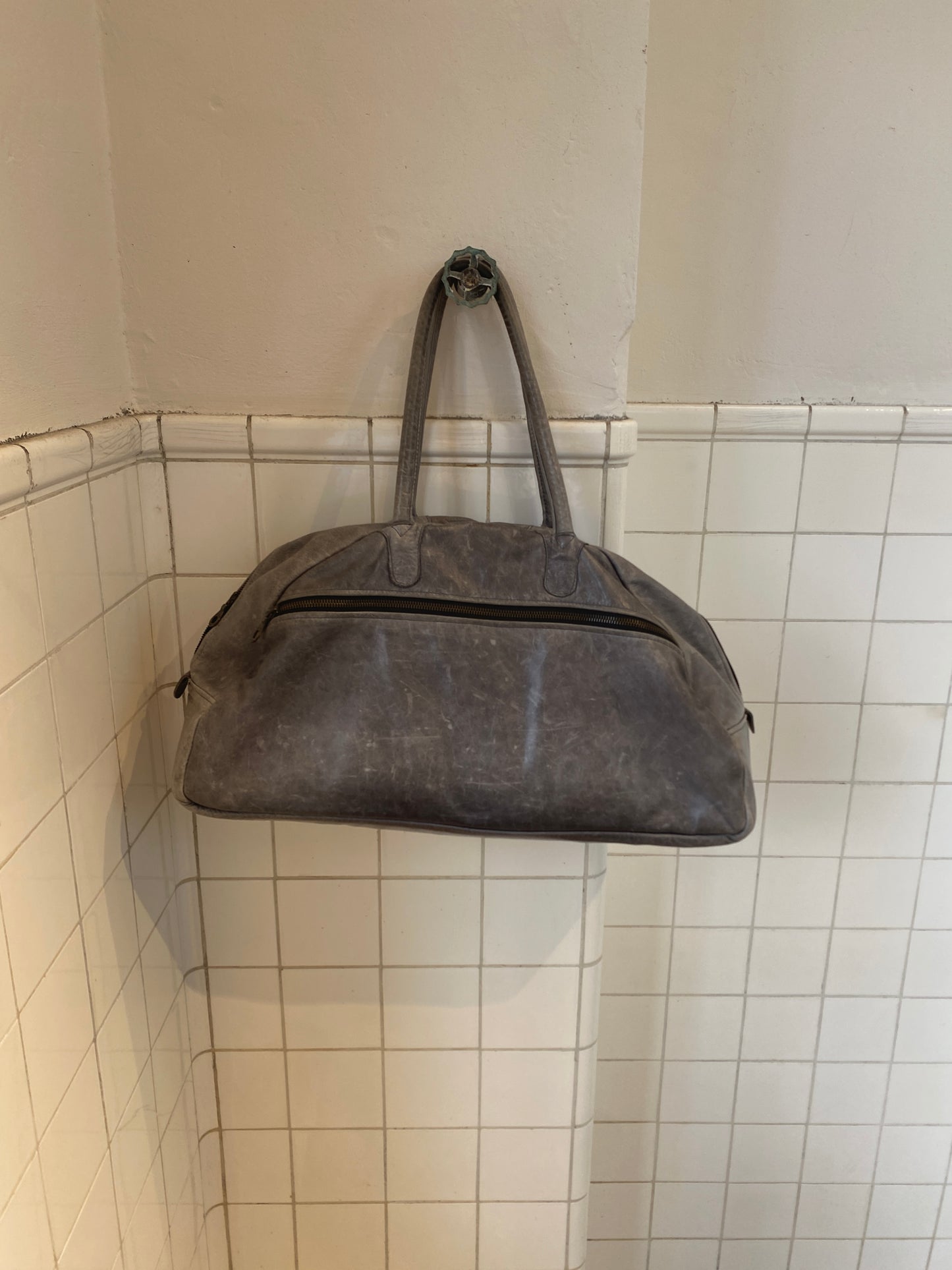 Jas M.B. 2000s Leather Travel Bowling Bag