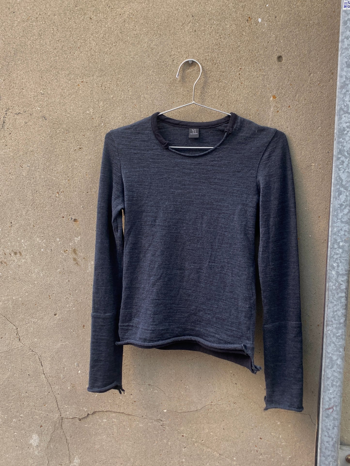 Y's Rolled Edge Layered Wool Top