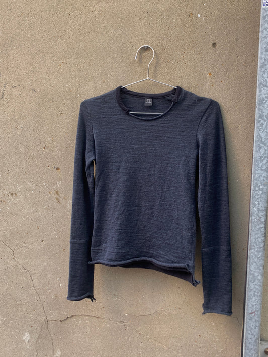 Y's Rolled Edge Layered Wool Top