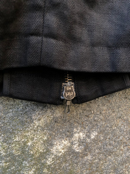 RipVanWinkle 00s Herringbone Linen Stand Collar Zip Jacket