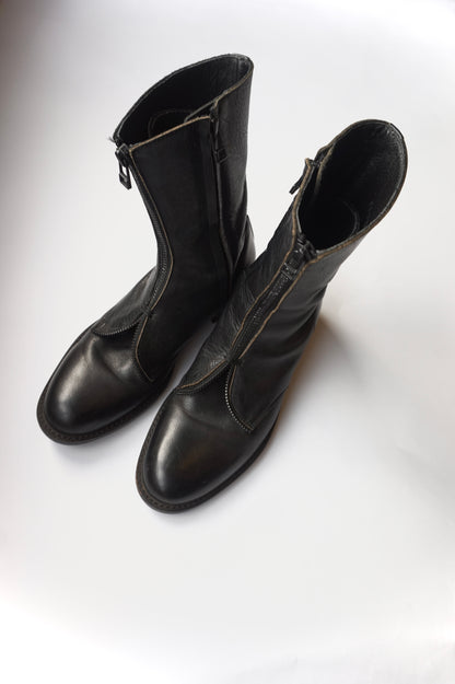 YOHJI YAMAMOTO FEMME Double Zip Leather Boots size2 (about 23.5)