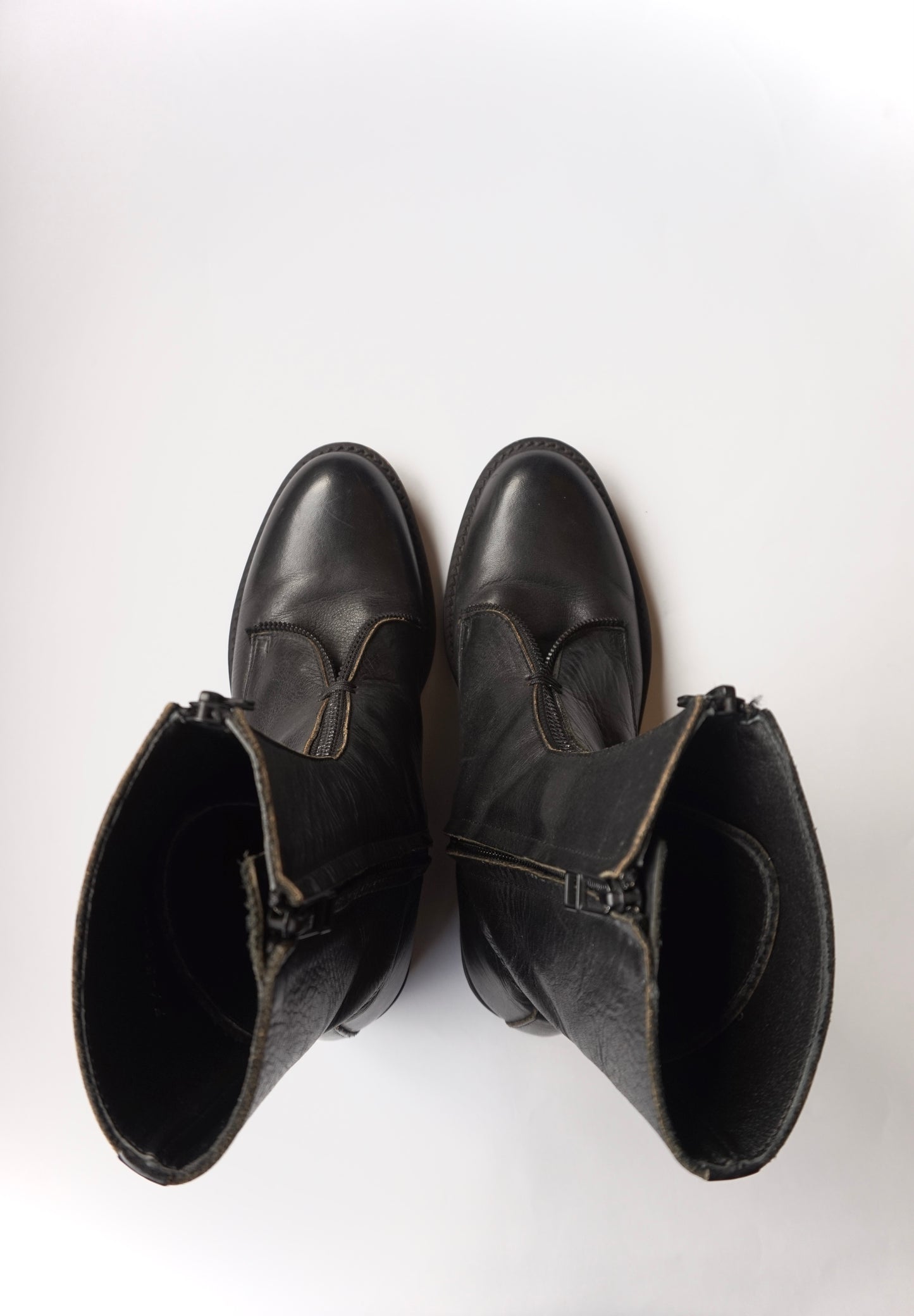 YOHJI YAMAMOTO FEMME Double Zip Leather Boots size2 (about 23.5)