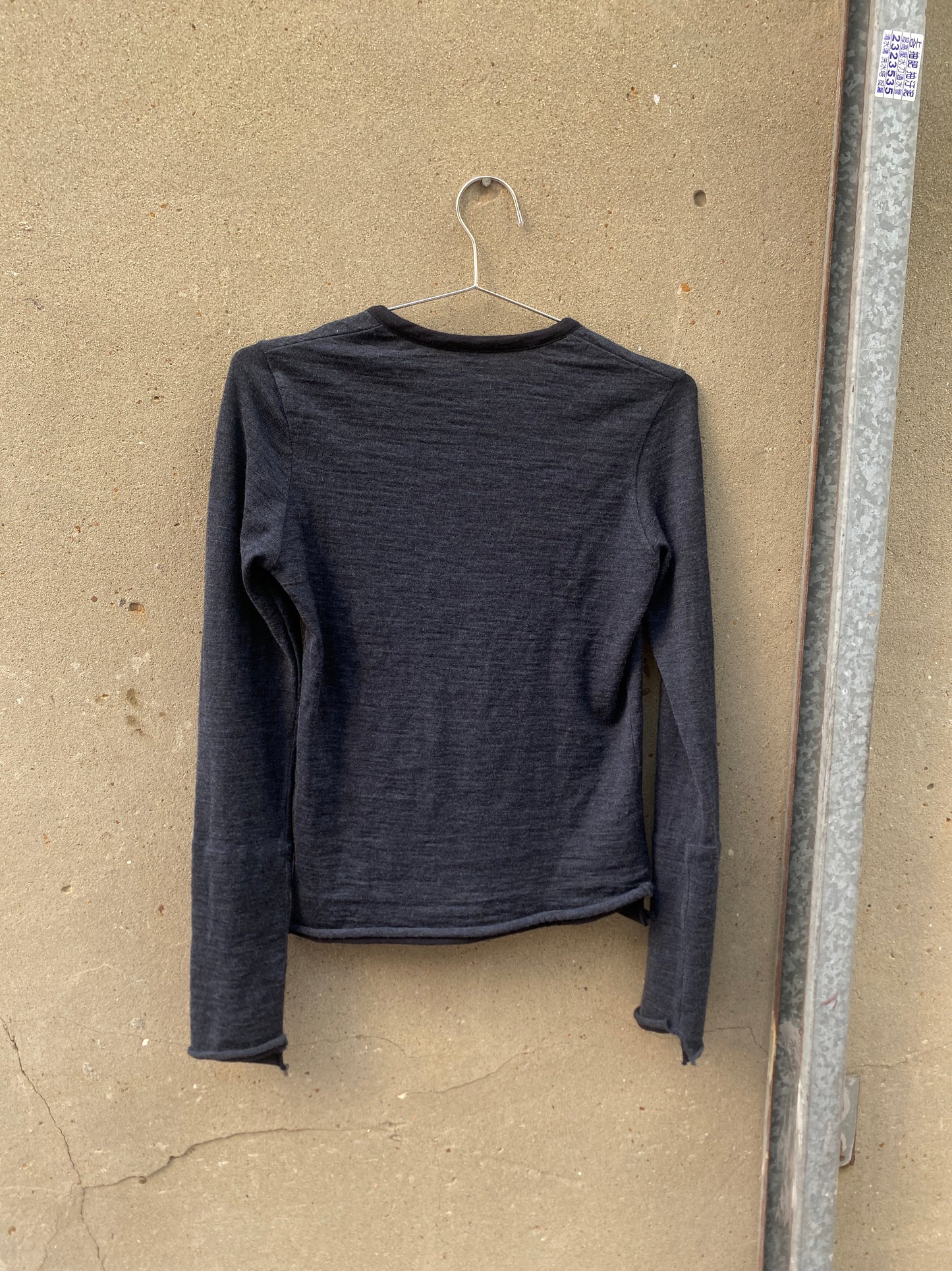 Y's Rolled Edge Layered Wool Top