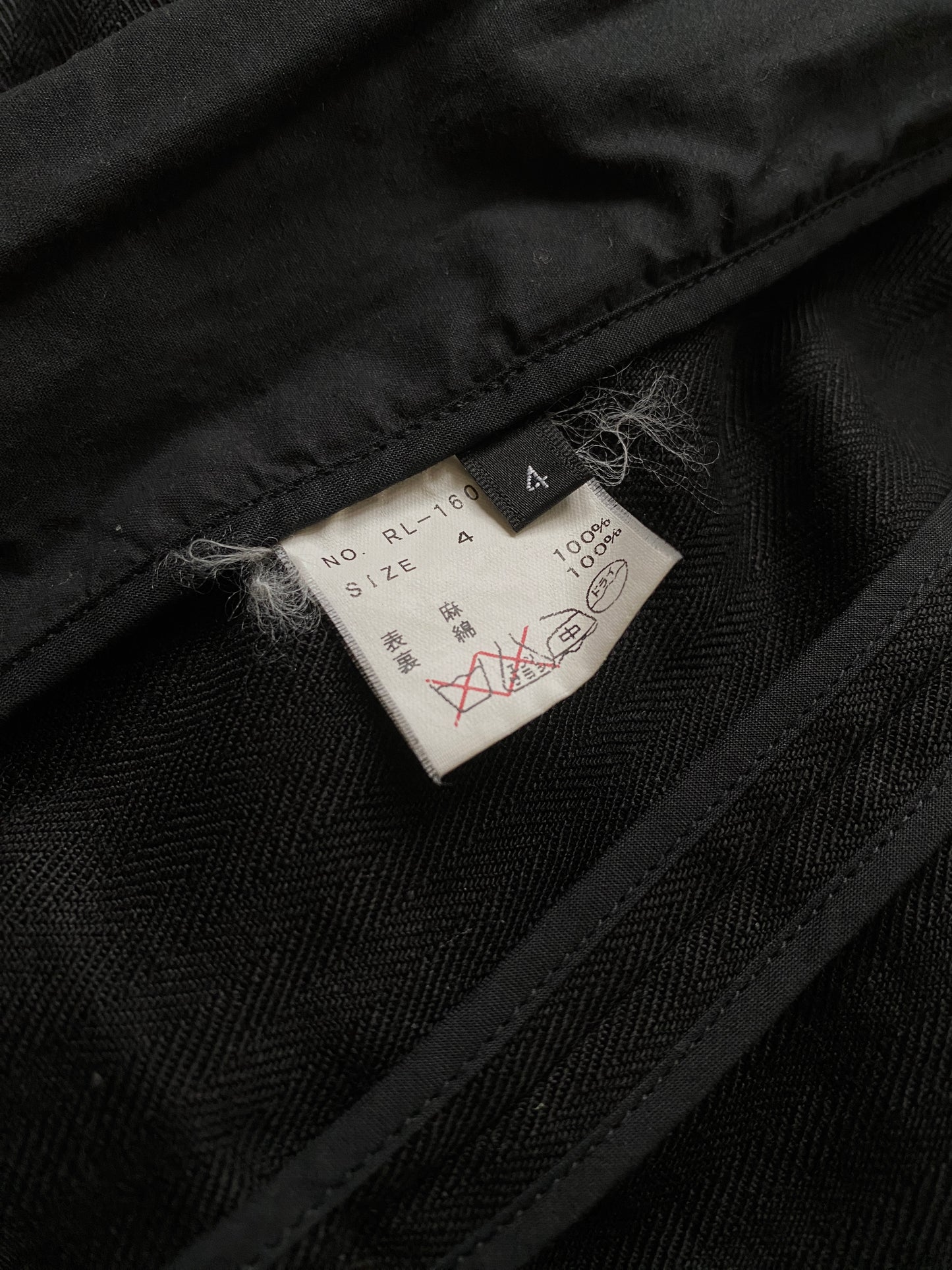 RipVanWinkle 00s Herringbone Linen Stand Collar Zip Jacket