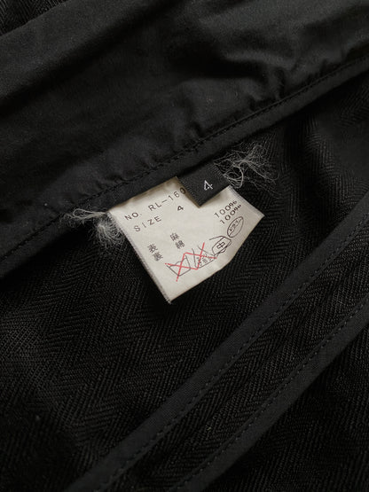 RipVanWinkle 00s Herringbone Linen Stand Collar Zip Jacket