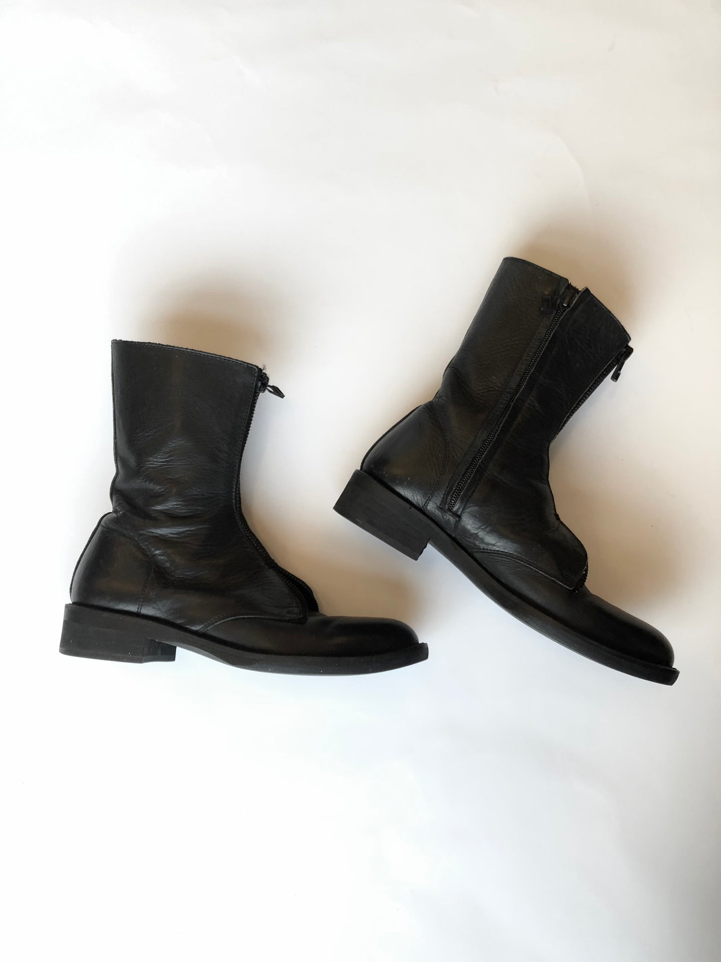 YOHJI YAMAMOTO FEMME Double Zip Leather Boots size2 (about 23.5)