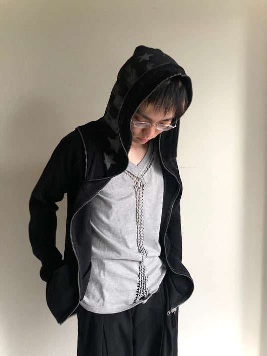 Marithé + François Girbaud Double Hood Zip-Up Hoodie