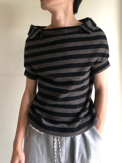 YOHJI YAMAMOTO+NOIR Thick Wool Short Sleeve Knit