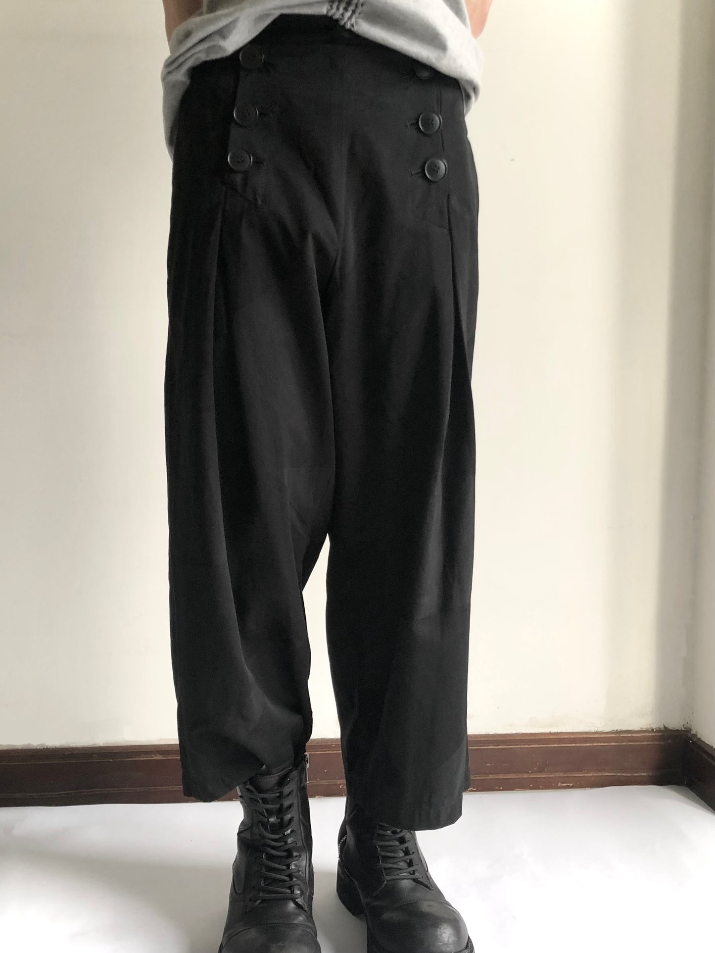 LIMI feu Cotton Silk Panelled Sailor Pants