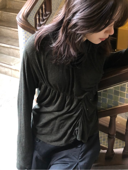 HaaT ISSEY MIYAKE Studded Sheer Ruched Top (sample item)