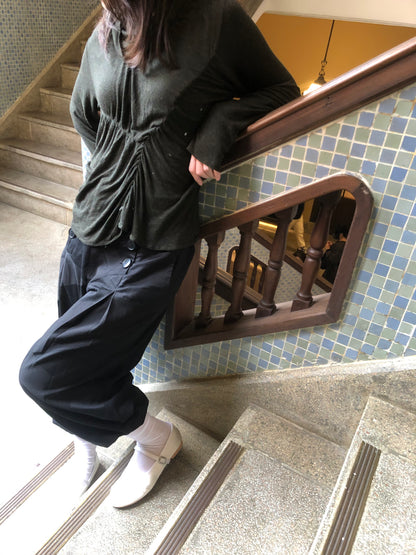 LIMI feu Cotton Silk Panelled Sailor Pants