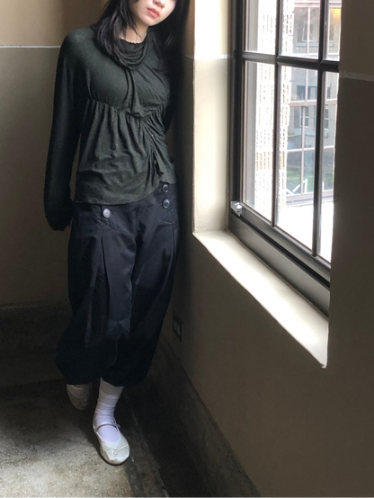 LIMI feu Cotton Silk Panelled Sailor Pants