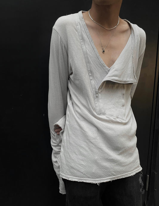 Black Barrett by Neil Barrett Long Sleeve Zip Top