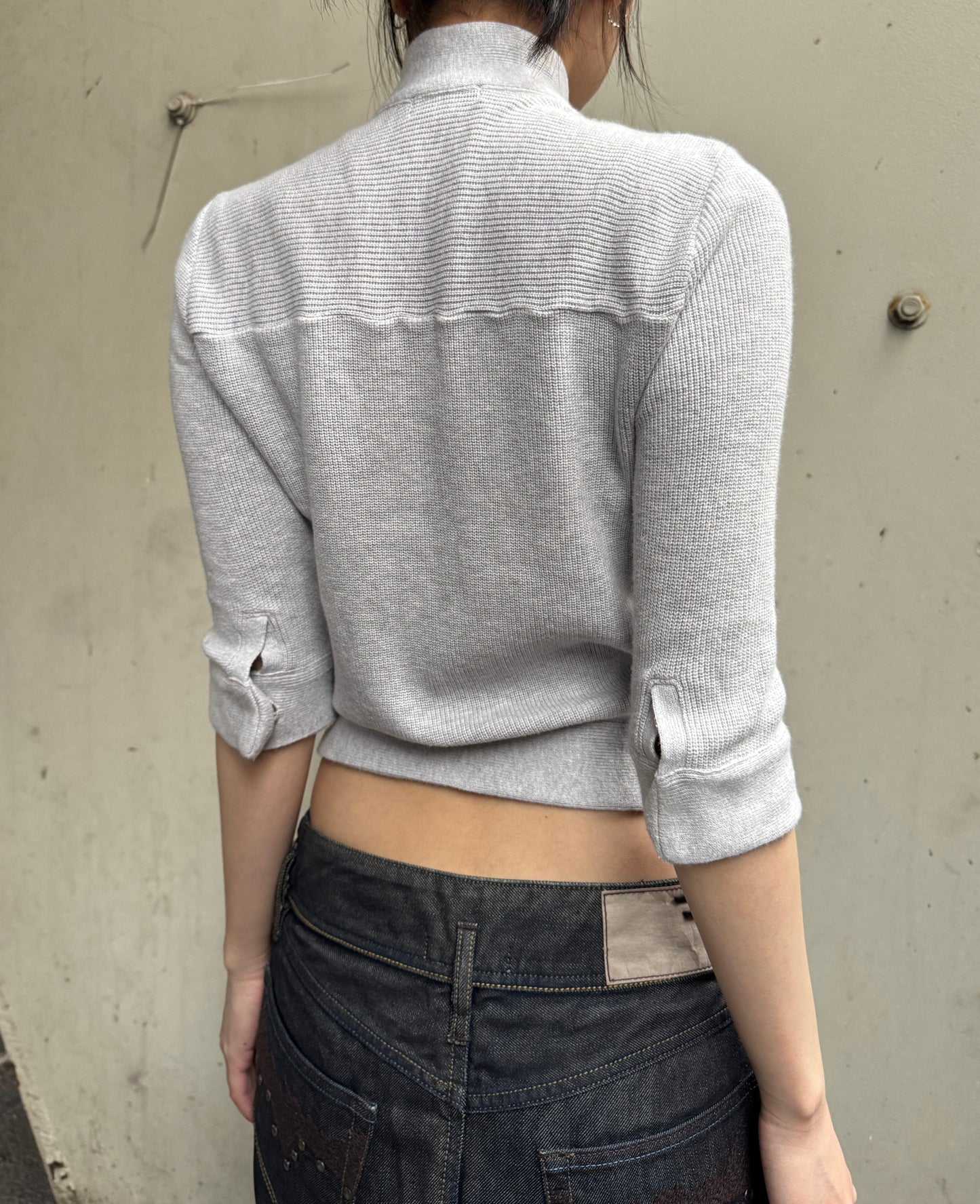 Burberry Zip-Up Ribbed Knit